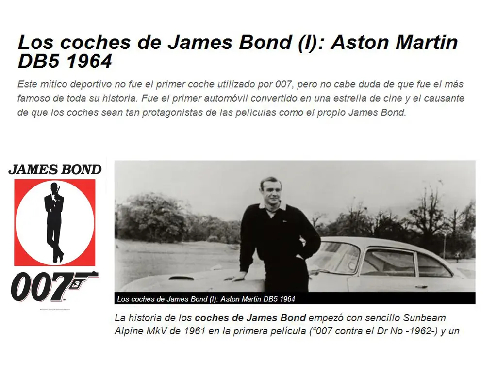 Autos de James Bond (I)