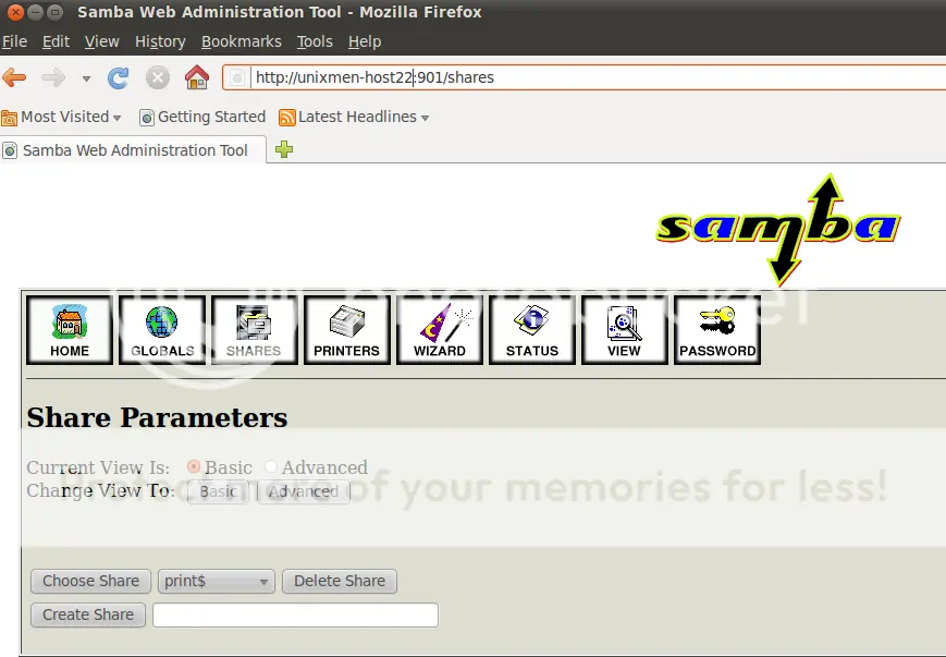 Configurar Samba via web con SWAT