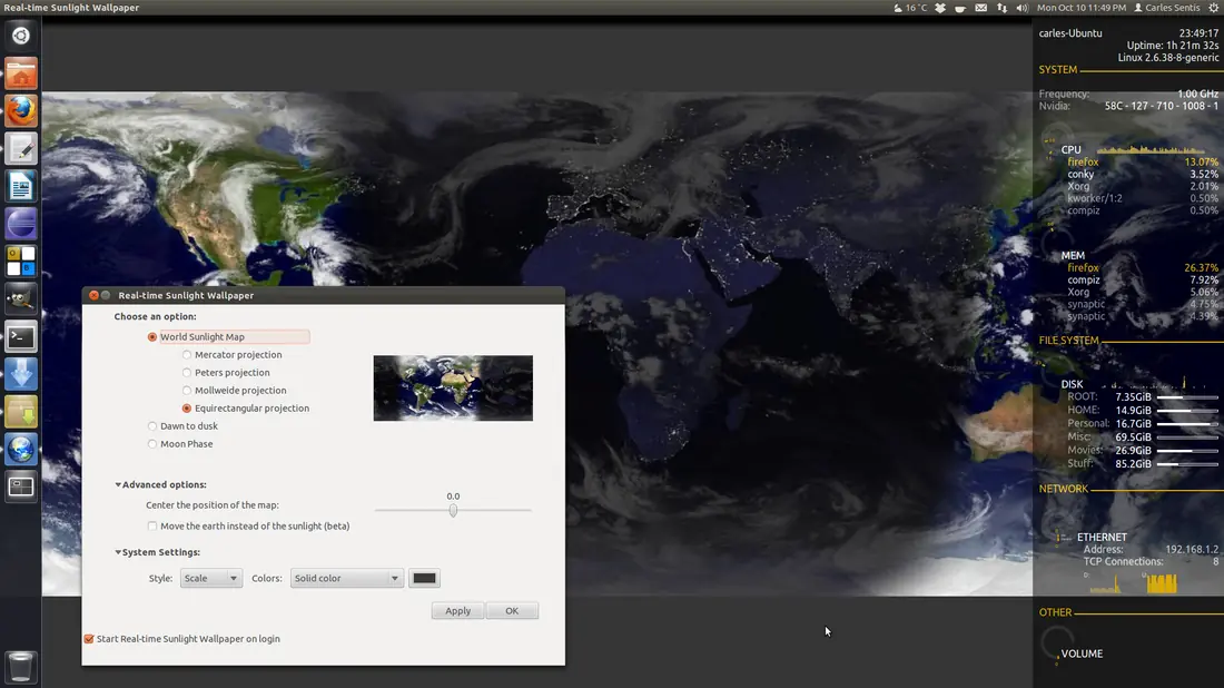 | Ubuntu Linux | La Tierra en tiempo real en tu Escritorio