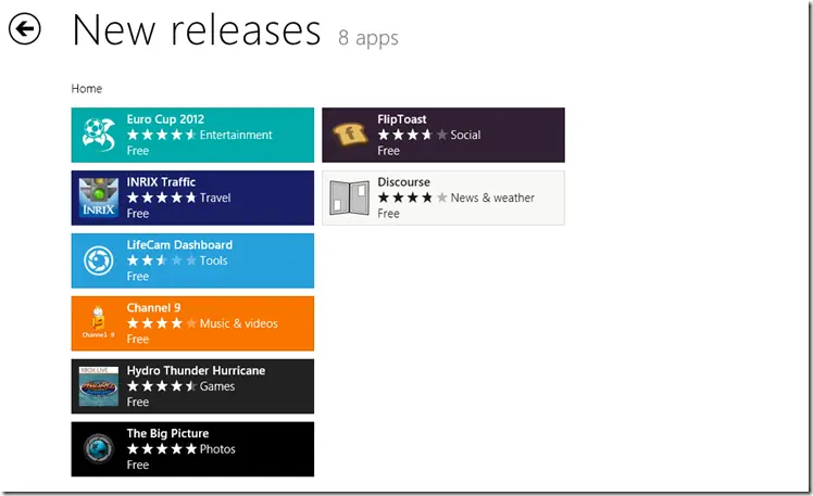 Nuevas aplicaciones Metro de Windows 8 disponibles