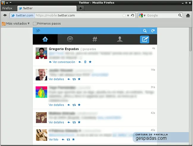 Ejecuta Twitter en el Panel Lateral de Firefox
