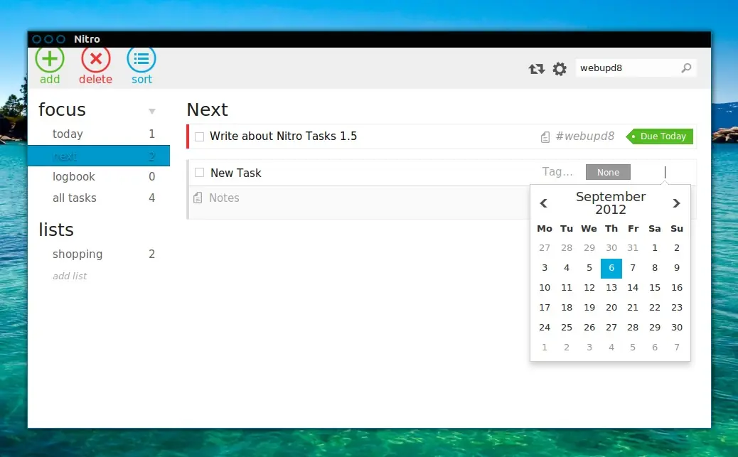 Nitro 1.5, excelente gestor de tarea para Linux