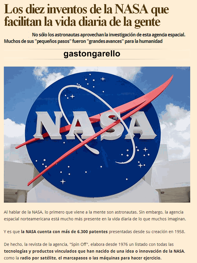 10 inventos de la NASA que facilitan la vida diaria