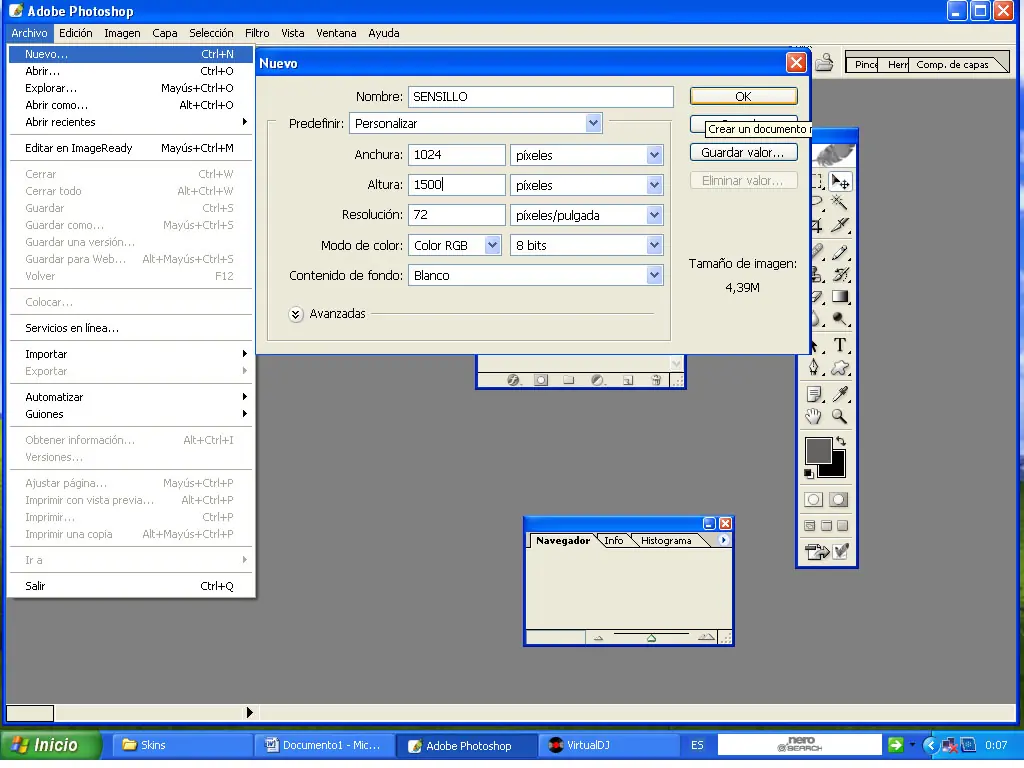 como crear tu propia caratula con PH CS5 para virtual DJ