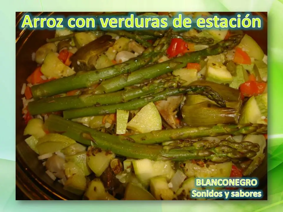 Arroz con verduras de estación (microondas)