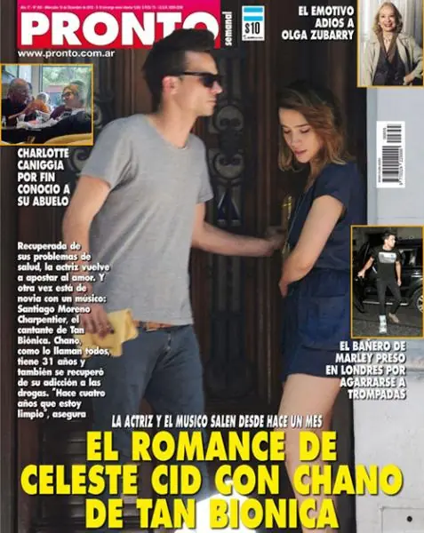 Celeste cid en una relacion con el cantante de tan bionica