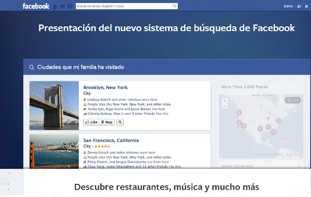 Facebook presentó su propio buscador social
