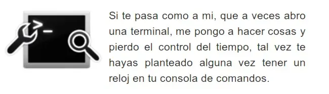 Reloj en la Terminal