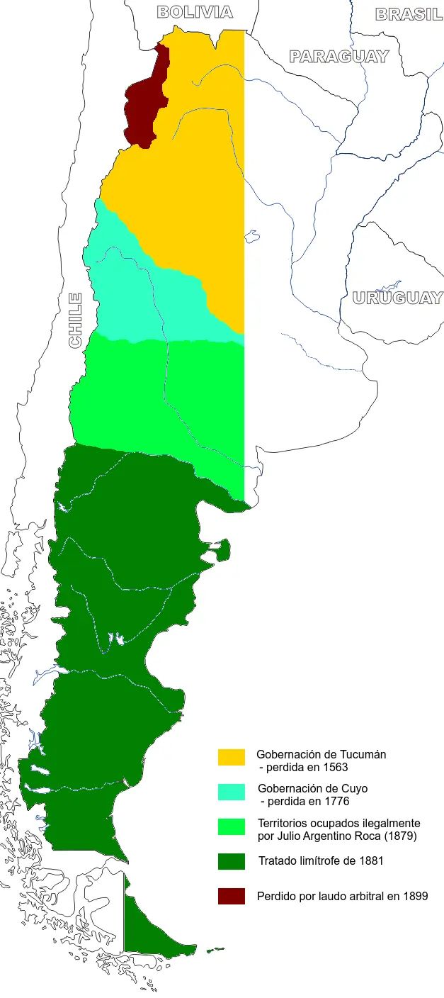 Territorio chileno cedido a la Argentina