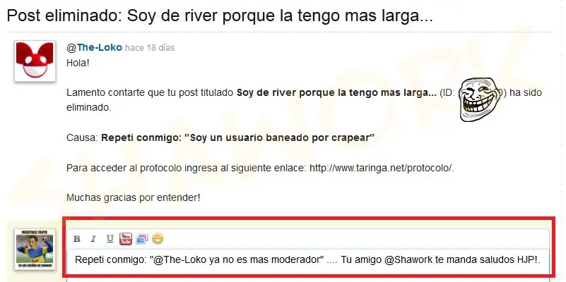 Lo que dejo el dia 30/1/13