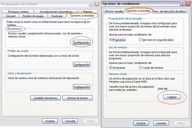 Aumentas el Tamaño de la Memoria Virtual