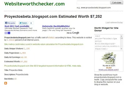 Cuanto vale tu blog o web? sabelo en este post y mucho mas.