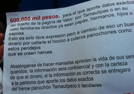 Narco mexicano pone precio a la cabeza de un tuitero