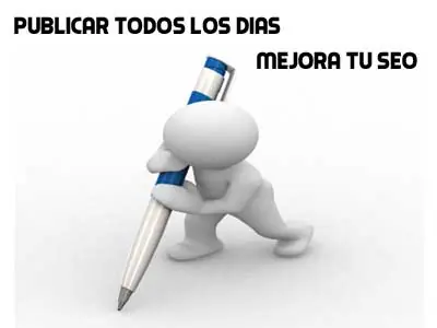 Publicar todos los días mejora tu posicionamiento