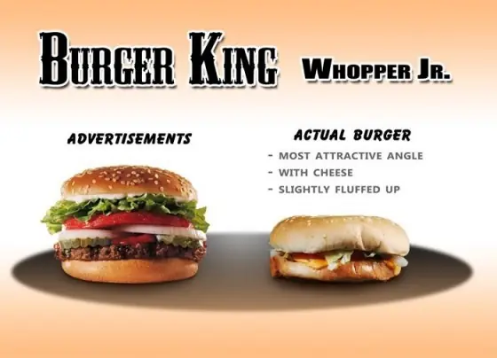 Publicidad engañosa: anuncios vs realidad, algunos ejemplos