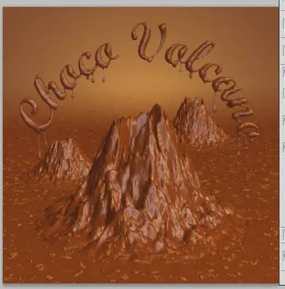 [Photoshop]Volcan de chocolate usando efectos 3D[Tutorial]