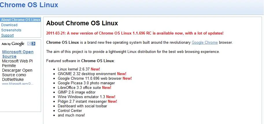 Chrome OS, pagina oficial + download