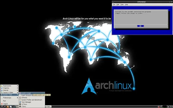 archex archlinux + lxde por defecto