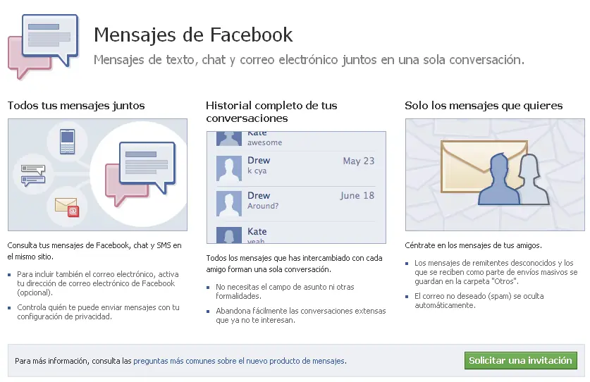 Como hacer un correo @Facebook (Facebook messages)