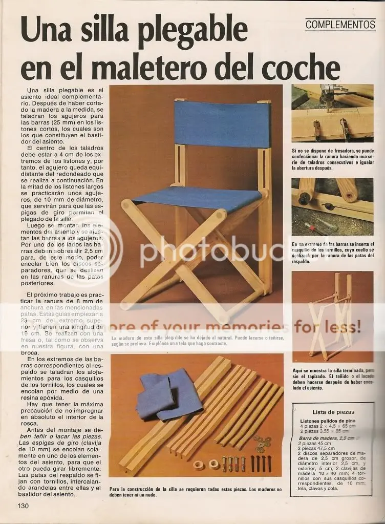 Como hacer una silla plegable de madera