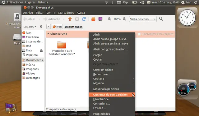 Compartir Carpeta en Ubuntu 10.10 para Virtualbox