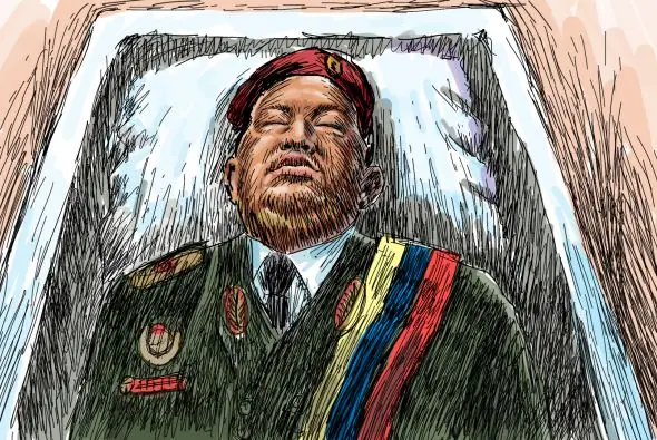 Así lucía Hugo Chávez en el ataúd