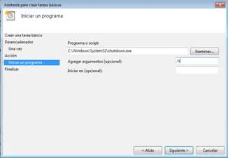 Informática. Tareas programadas en windows7