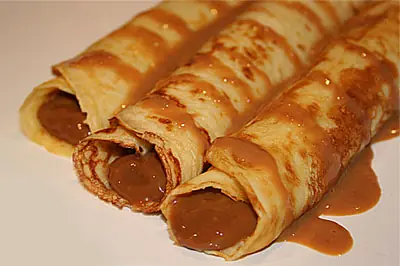 Como hacer panqueques con dulce de leche