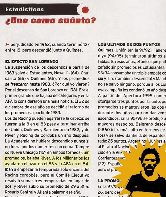 la mentira:"los promedios fue para salvar a Boca"