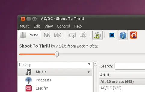 Rhythmbox de Ubuntu 10.10 en Lucid Lynx!