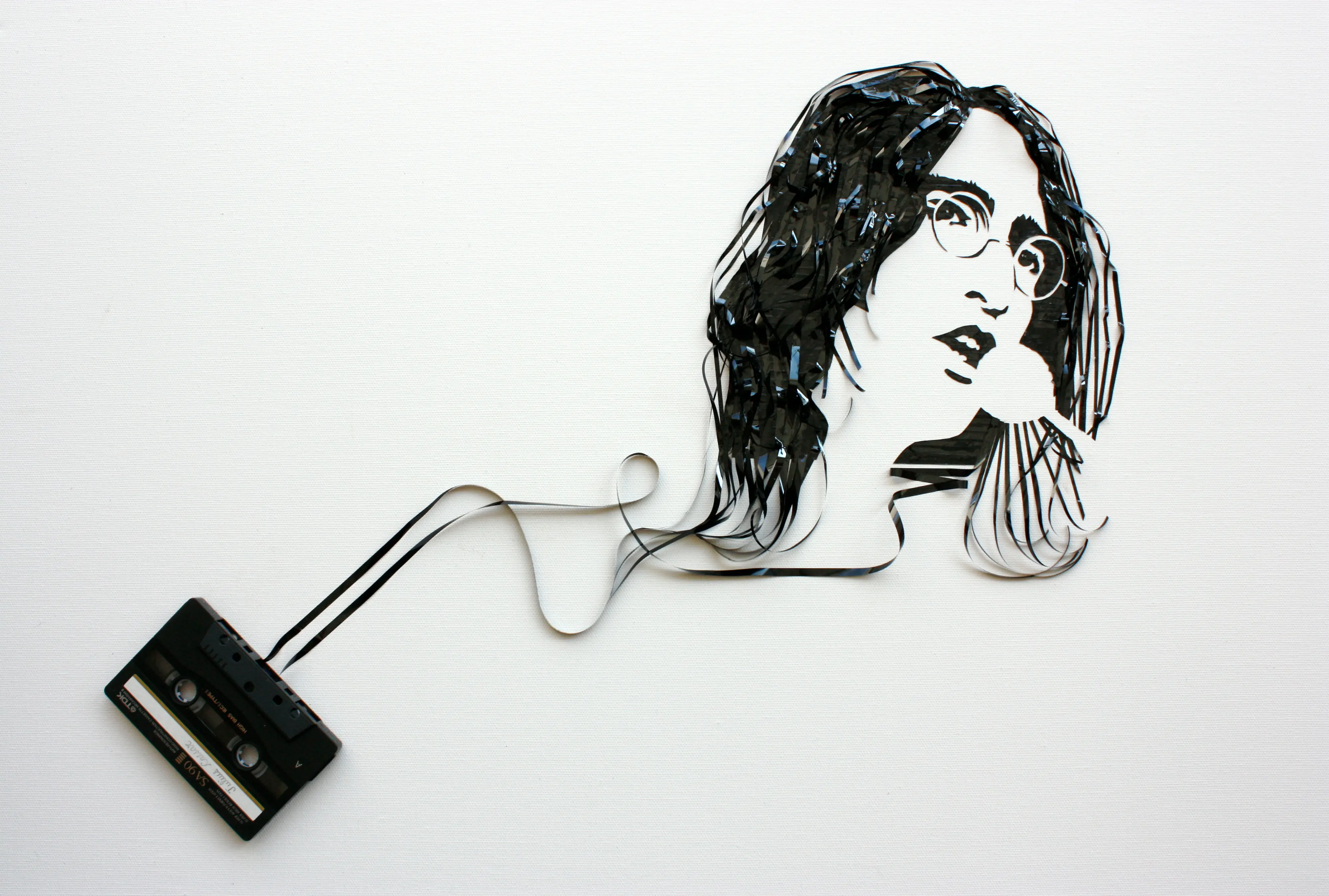 Arte con cinta de cassette, increible