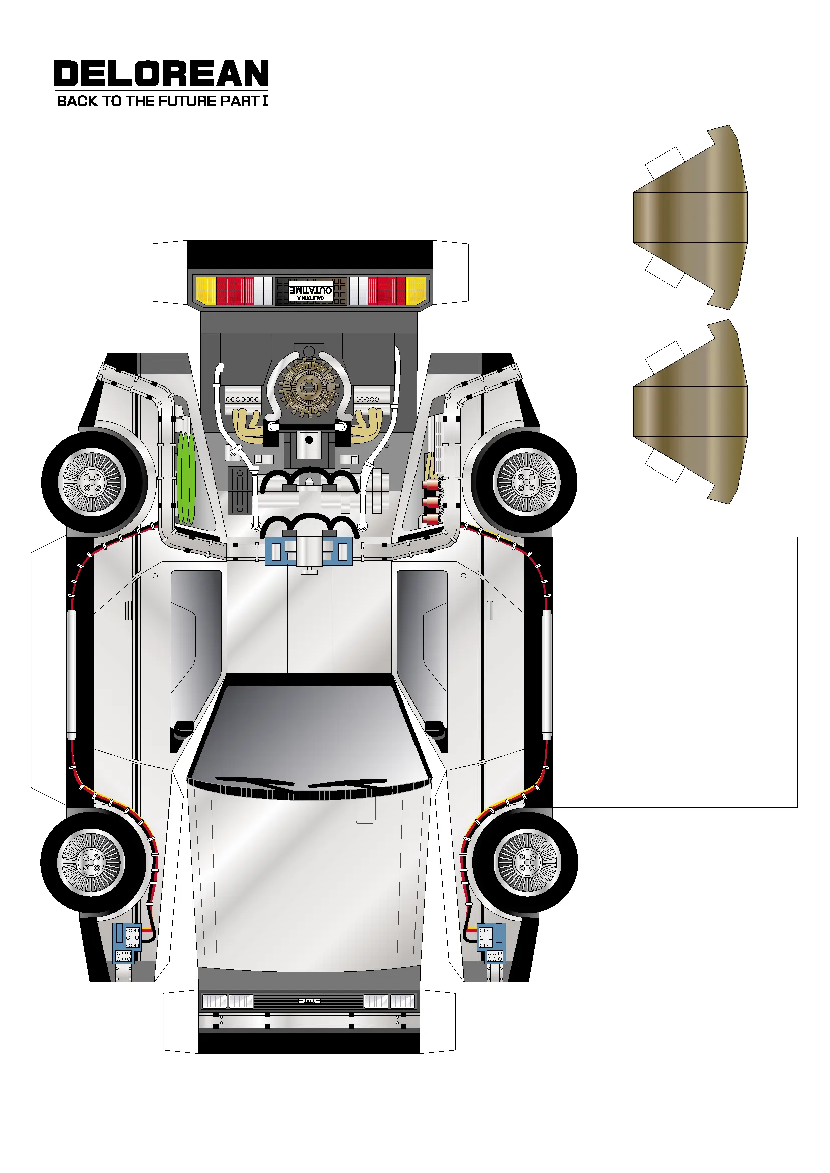 delorean para imprimir Y armar