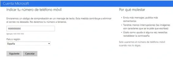 Recuperar cuenta de Hotmail bloqueada