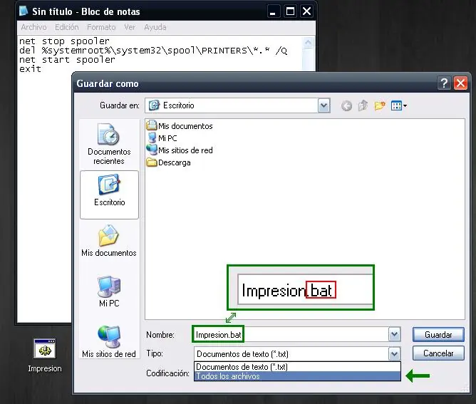 Resolver problema con spoolsv.exe o Impresión