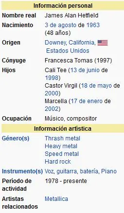 Feliz Cumpleaños James Alan Hetfield!!!