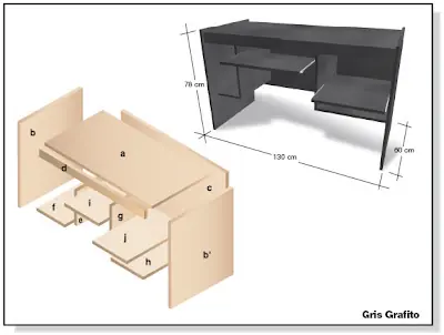 Como Hacer plano muebles de melamina escritorio para pc
