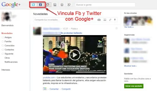 Añade Facebook y Twitter a tu perfil de Google+