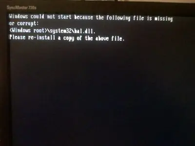 Problema hal.dll al formatear netbook