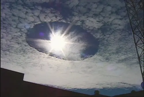 Extraño halo ahora en cielo de Buenos Aires