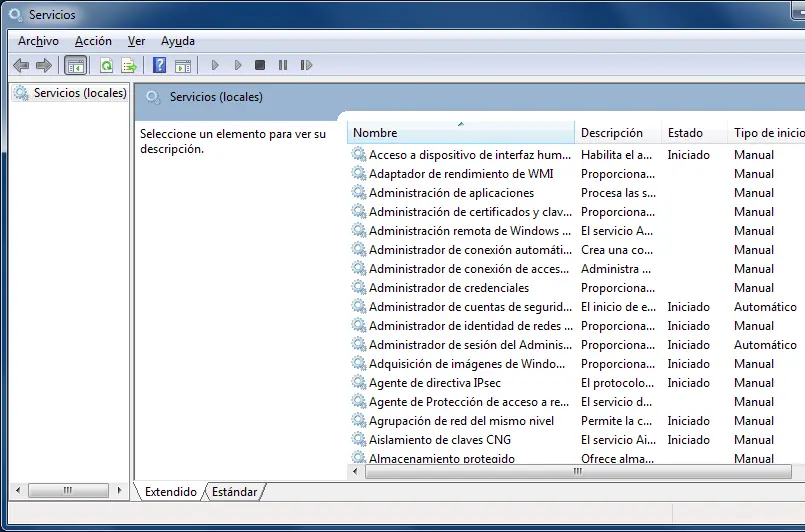Deshabilita Servicios innecesarios en Windows 7