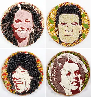 Las pizzas con caras de personajes famosos ..