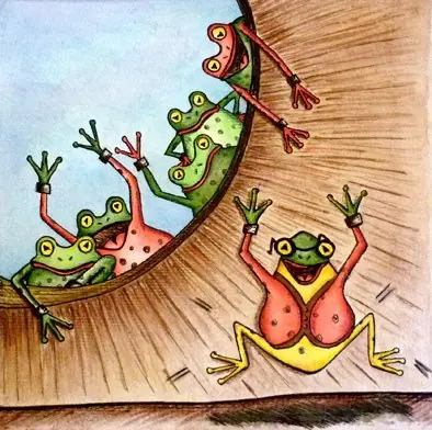 Dos ranas en un foso
