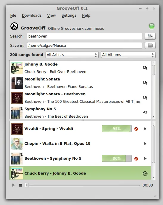 GrooveOff: Bajate música de Grooveshark en Linux