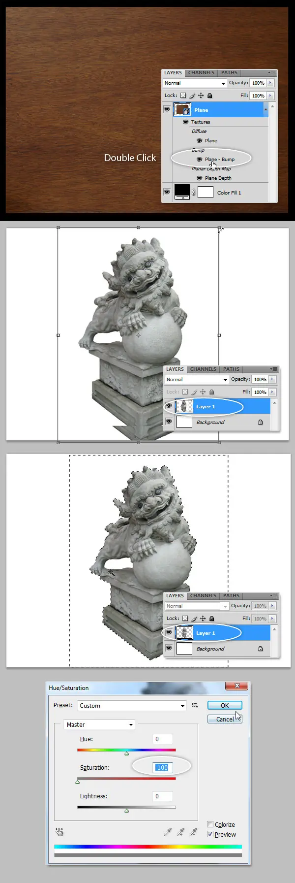 Tutorial Photoshop:Calado en madera y metal [3D]