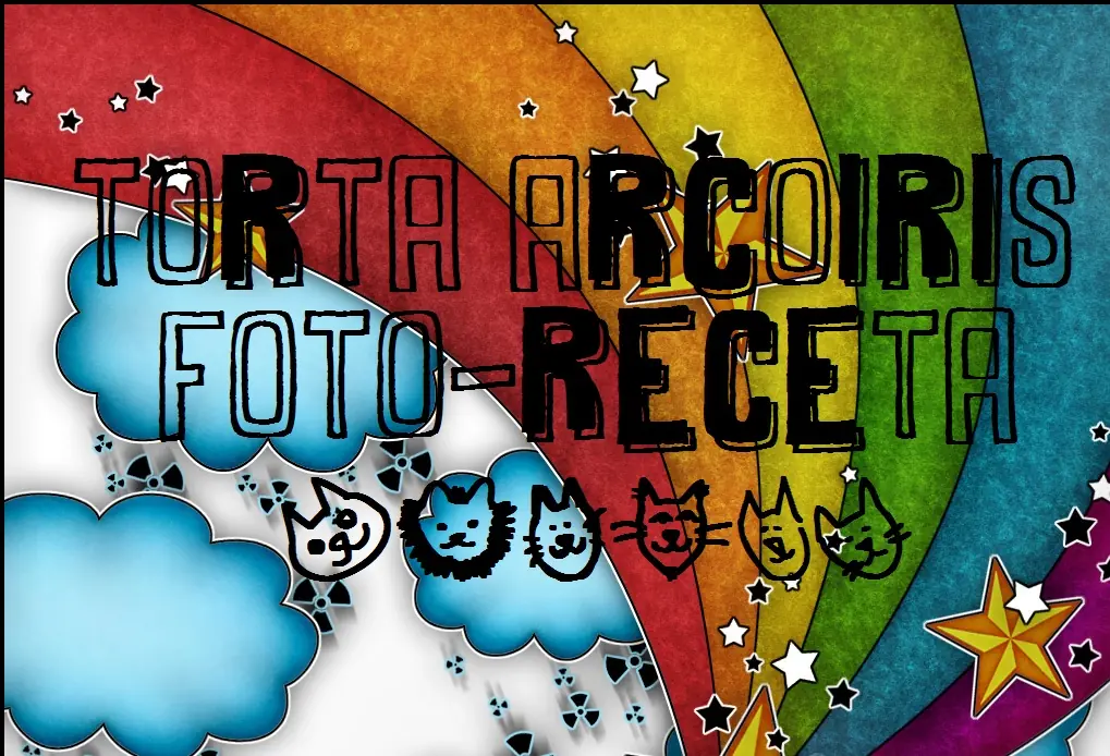 Torta Arcoiris muy divertida!! [ Fotoreceta ]