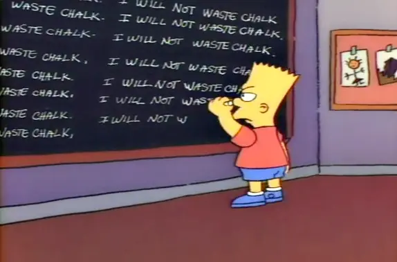 Lo que dice en la pizarra de bart