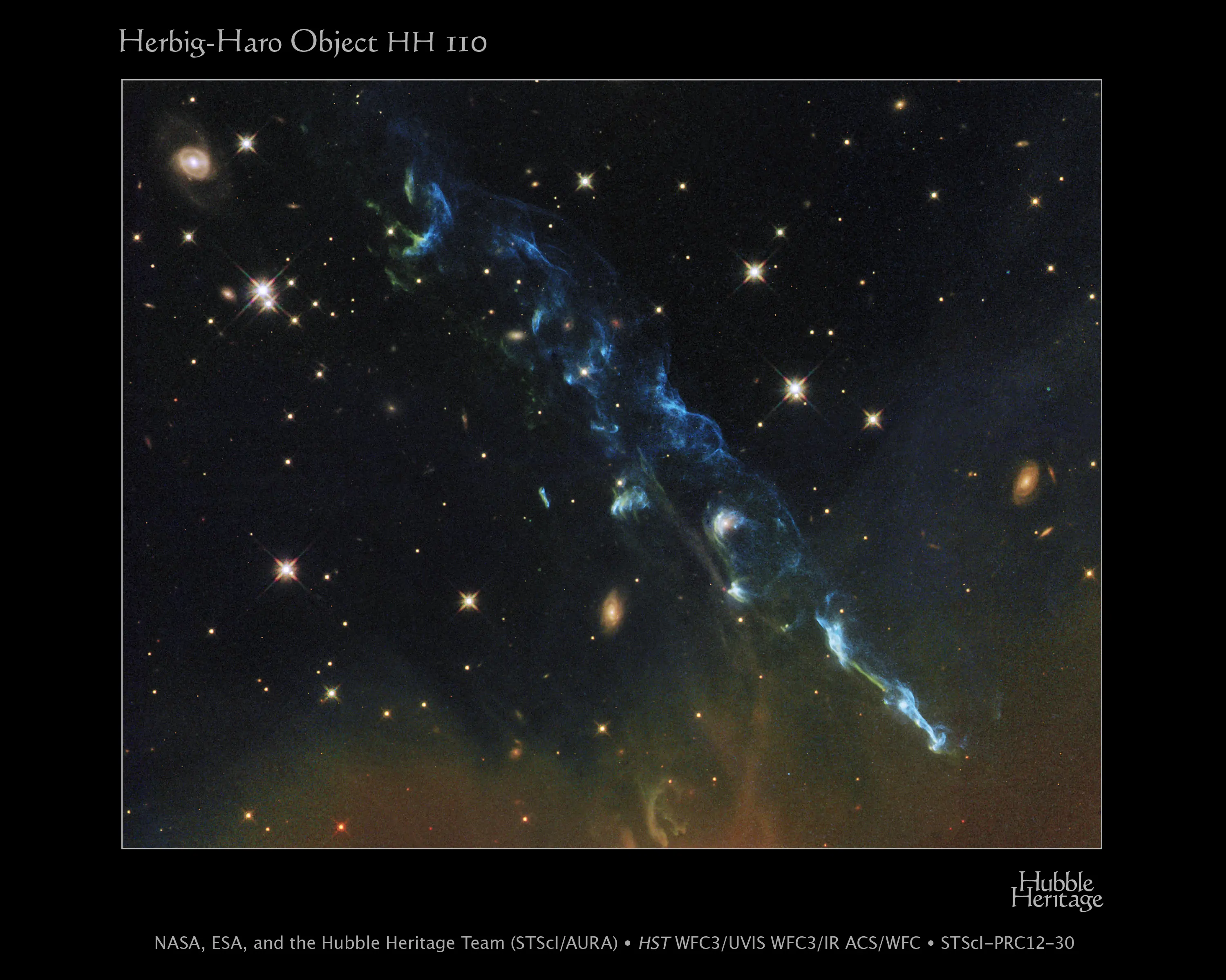 Hubble ve un cohete cósmico