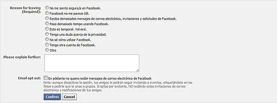 Desactivar la cuenta de Facebook para siempre