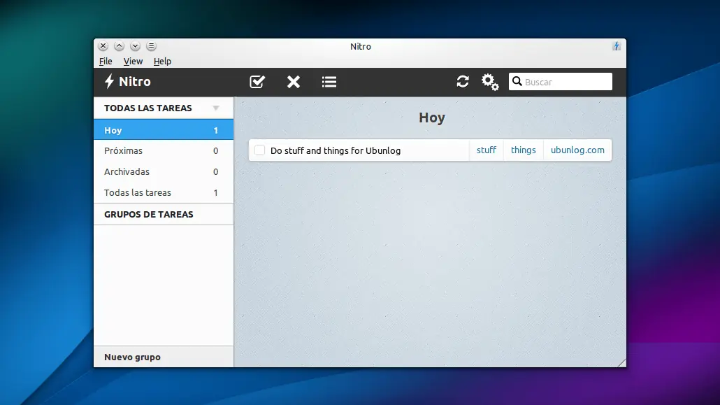 Nitro, aplicación para la gestión de tareas en Linux