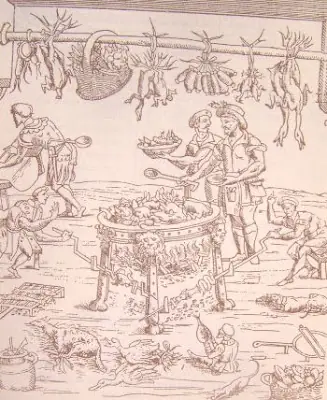 Recetas de Cocina Medieval - Leon Marino con salsa de pasta.